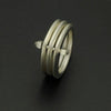 Annika Rutlin wide linked set of three solid silver designer rings