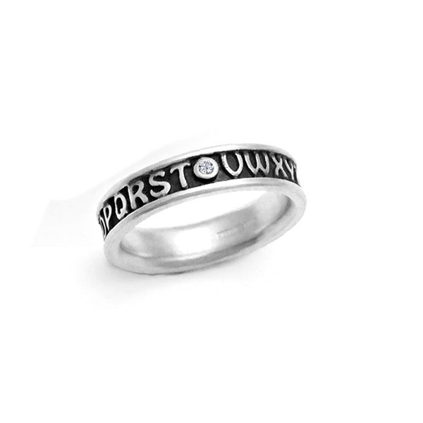 Missing U alphabet narrow diamond band ring MUR02 - Annika Rutlin