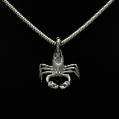 Solid silver scorpion pendant by Annika Rutlin jewellery