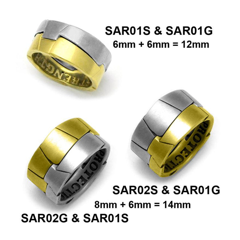 Silver & gold interlocking armour style Saracen rings Annika Rutlin