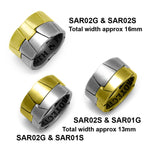 Saracen silver and gold vermeil armour style interlocking ring