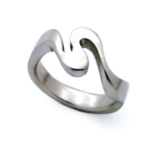 Annika Rutlin designer jewellery unusual curling wave ring in solid silver