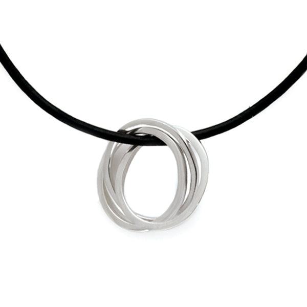 United interlocking circles pendant on leather UN42L - Annika Rutlin