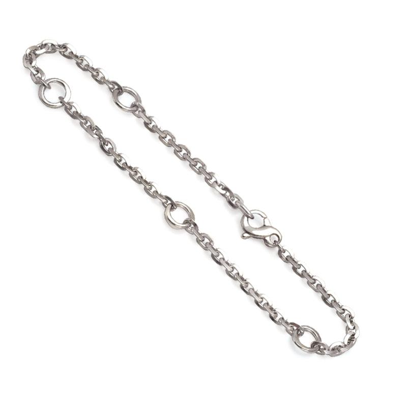 Annika Rutlin 3mm angled filed sterling silver chain with infinity clasp and forged circles