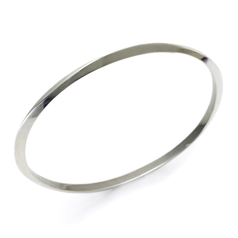 Goddess Tara ''Calm'' solid silver oval bangle WTB70 - Annika Rutlin