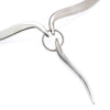 Close up detail of Annika Rutlin solid silver Serenity torc necklace