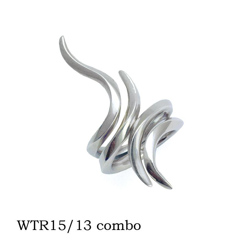 Goddess Tara Eagle long interlocking twist silver ring WTR15 - Annika Rutlin