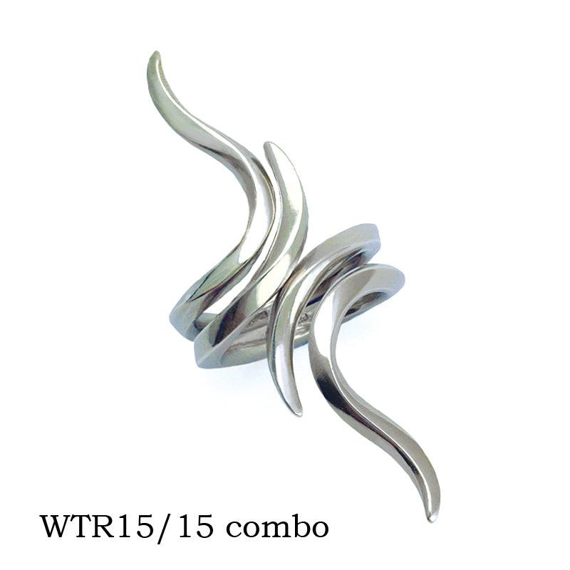 Goddess Tara Eagle long interlocking twist silver ring WTR15 - Annika Rutlin