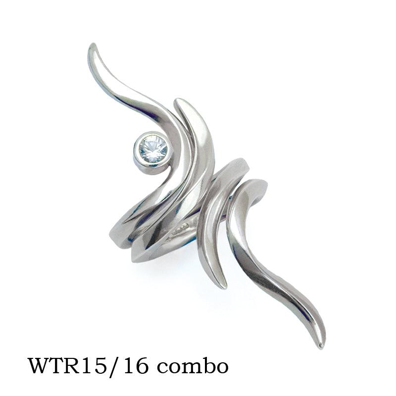 Goddess Tara Eagle long interlocking twist silver ring WTR15 - Annika Rutlin