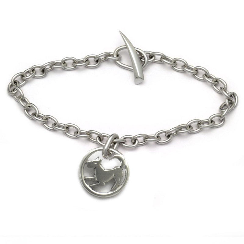 Lucky talisman year of the dog modern jewelelry sterling silver chain bracelet