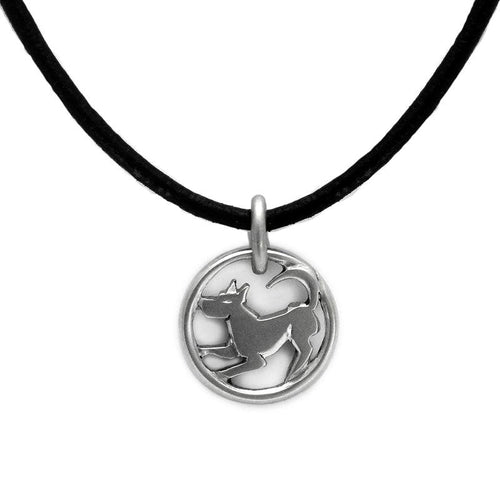 Chinese new year lucky charm year of the dog solid silver pendant by designer Annika Rutlin