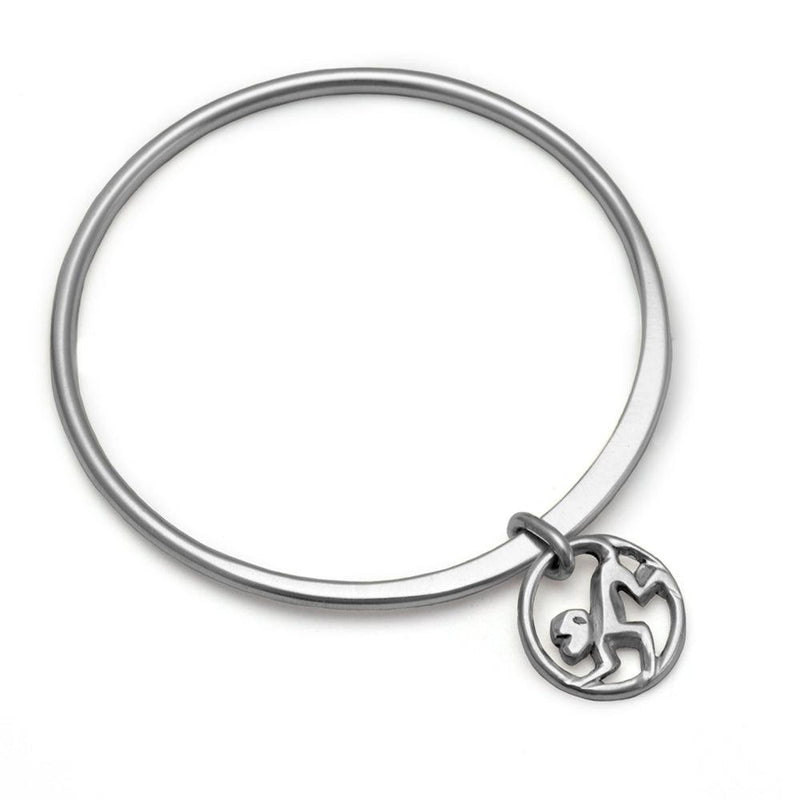 Lucky talisman year of the monkey forged silver bangle by Annika Rutlin
