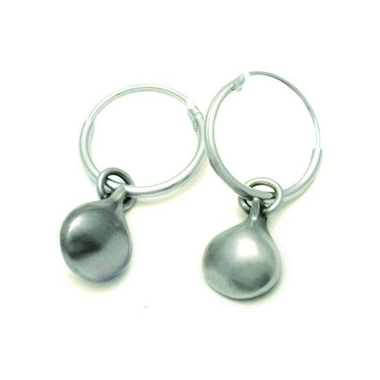 Monsoon Collection ME22 reversible plain side sterling silver creole sleeper earrings by Annika Rutlin
