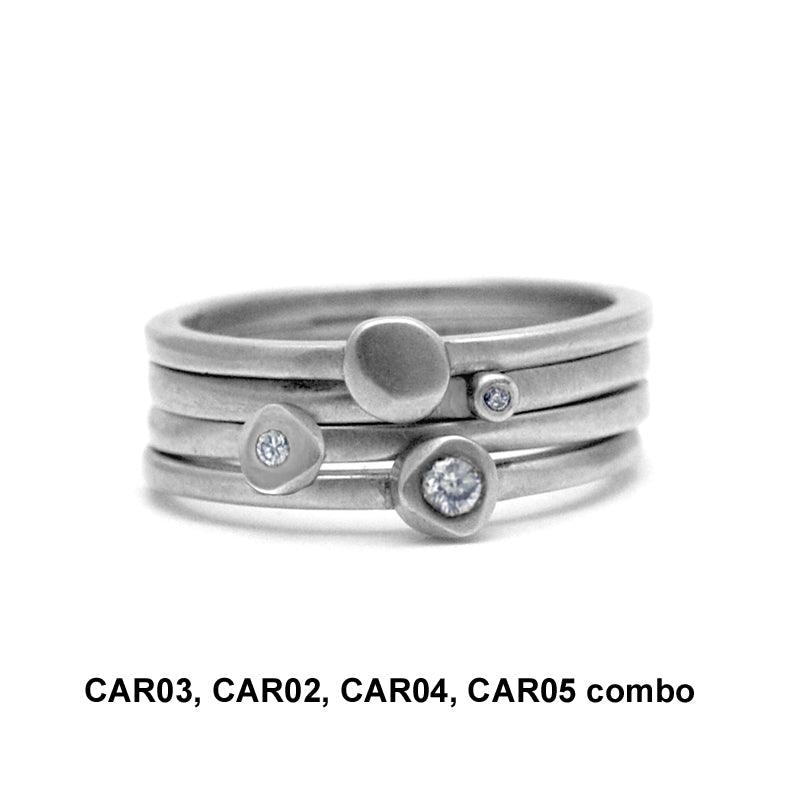 Cairn collection narrow small pebble stacking ring CAR03 - Annika Rutlin