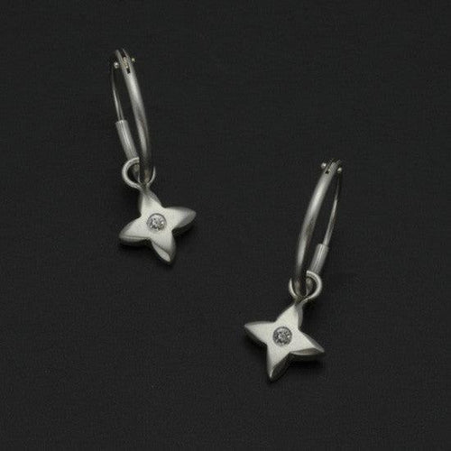 Aniara tiny flower star diamond sleeper earring SFE23D - Annika Rutlin
