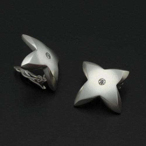 Aniara large star flower diamond clip-on earring SFE29D - Annika Rutlin