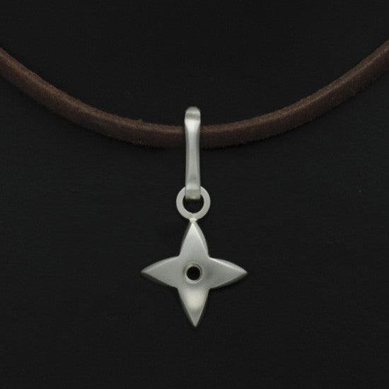Aniara star flower pendant on leather SFP44P - Annika Rutlin