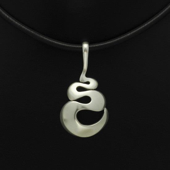 Efja bulbous swirl pendant on leather JN42L - Annika Rutlin