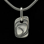 Geo dog tag style layered silver pendant on snake chain GN40S - Annika Rutlin