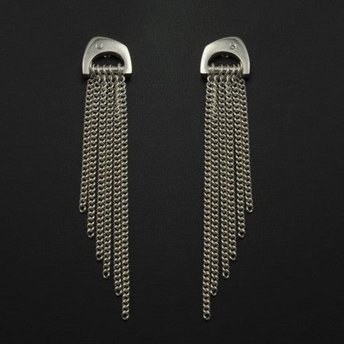 Cirque diamond set tassle dangly earrings CE67D - Annika Rutlin