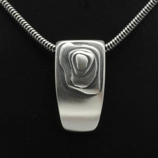 Geo layered silver pendant on snake chain GN42S - Annika Rutlin