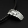 Geo layered silver pendant on leather GN43L - Annika Rutlin
