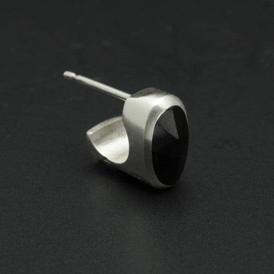 BlackJack silver & black onyx gem single earring stud BJE21 - Annika Rutlin