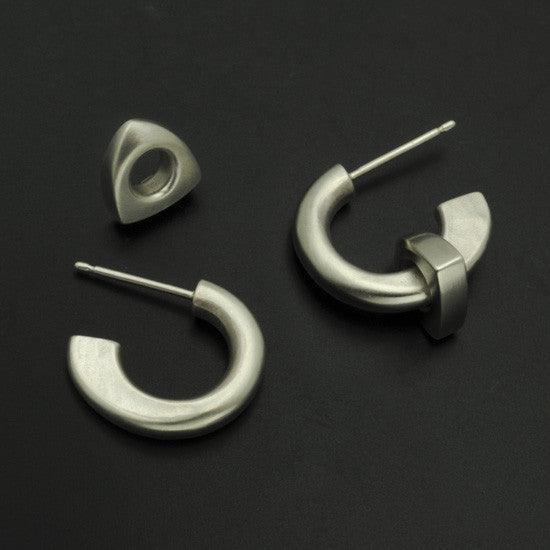 Idun forged silver hoop and bead earrings IE27SL - Annika Rutlin