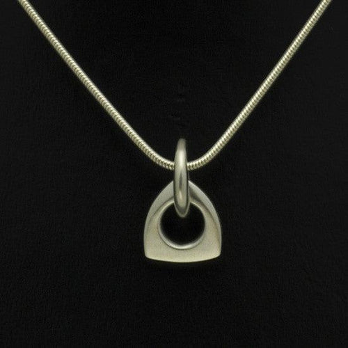 Idun silver AR logo shaped pendant on snake chain IN54PL - Annika Rutlin