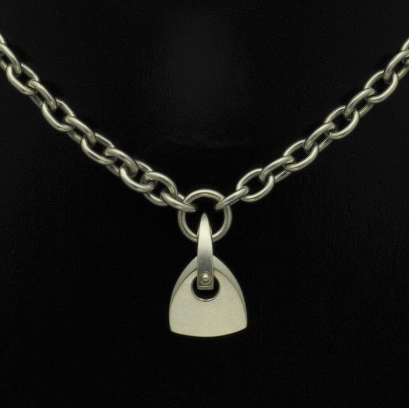 Idun silver large AR logo and chain necklace IN58SR - Annika Rutlin