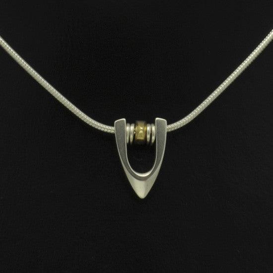 Idun silver & 18 carat yellow gold pendant on snake chain IN62GL - Annika Rutlin