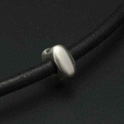 BlackJack silver bead on leather necklace BJN40L - Annika Rutlin