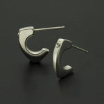 Idun diamond set silver carved hoop earrings IE26SD - Annika Rutlin