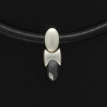 BlackJack silver &  black onyx gem pendant on leather BJN42L - Annika Rutlin