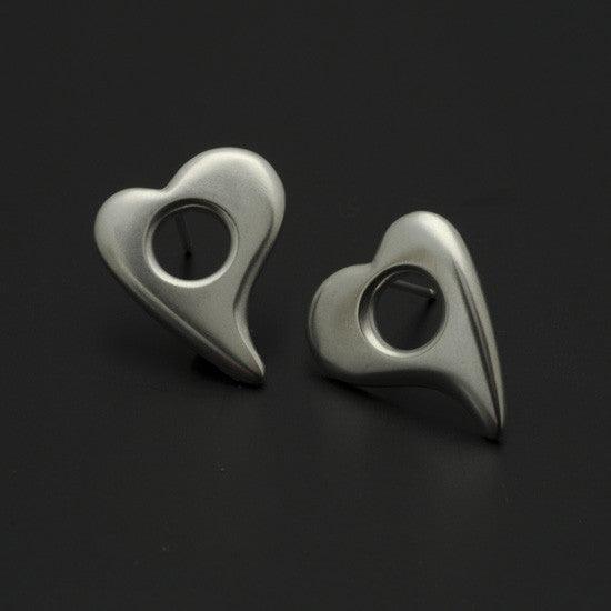 Amitie Silver 20mm Heart Stud Earring AEH25 - Annika Rutlin