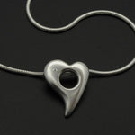 Amitie heart diamond pendant on snake chain ANH59D1 - Annika Rutlin
