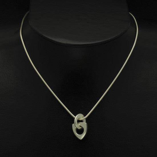 Idun silver AR logo shaped pendant on snake chain IN54PL - Annika Rutlin