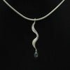 Luna dark drop pearl pendant on snake chain LP42-BP - Annika Rutlin