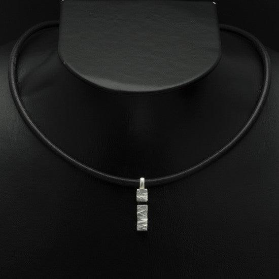 Ixion silver pillar pendant on leather XP49-LE - Annika Rutlin
