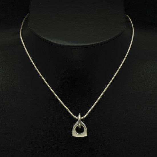Idun silver AR logo shaped pendant on snake chain IN54PL - Annika Rutlin