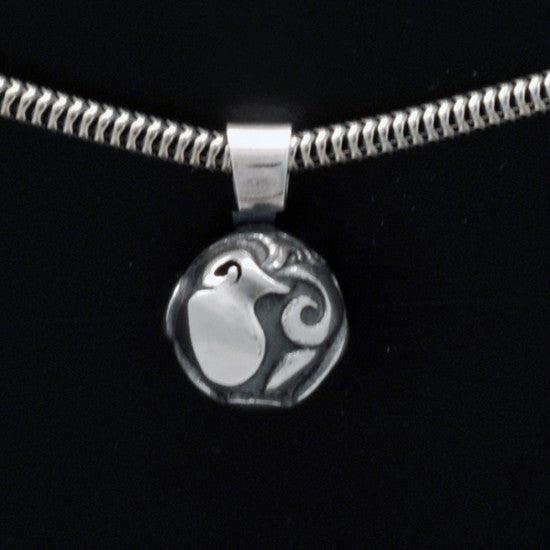 Talisman silver Aquarius horoscope pendant on snake chain - Annika Rutlin