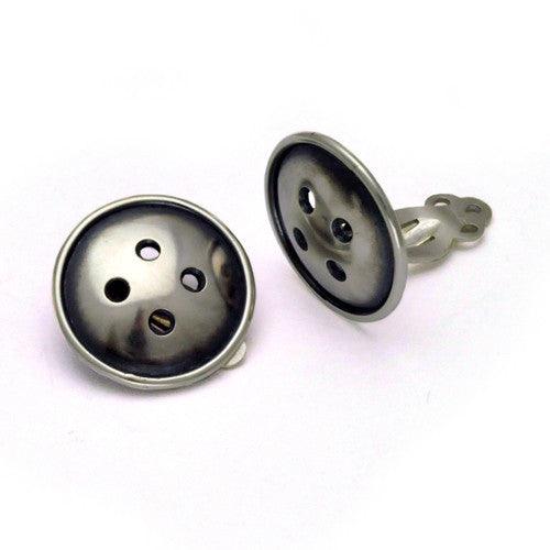 Button clip on BTE22 silver earring - Annika Rutlin