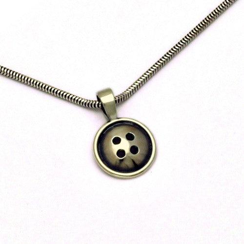 Button small pendant on snake chain BTN41S - Annika Rutlin