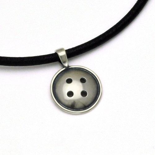 Button large pendant on leather BTN42L - Annika Rutlin