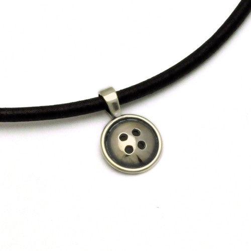Button small pendant on leather BTN40L - Annika Rutlin