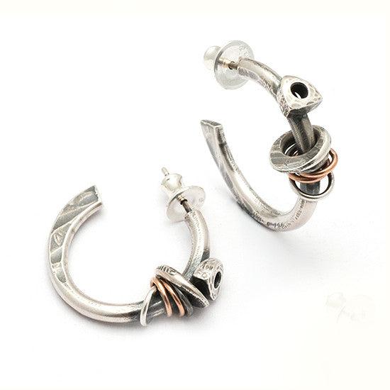 Raven forged hoop earrings RE26 - Annika Rutlin