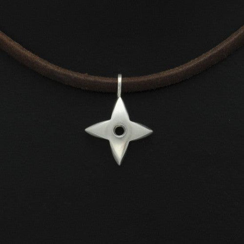 Aniara star flower pendant on leather SFP40P-le - Annika Rutlin