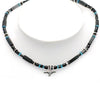 Raven hematite and apatite beaded necklace with raven bird necklace RN73 - Annika Rutlin