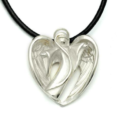 Halo silver white angel pendant on leather HALO21L - Annika Rutlin