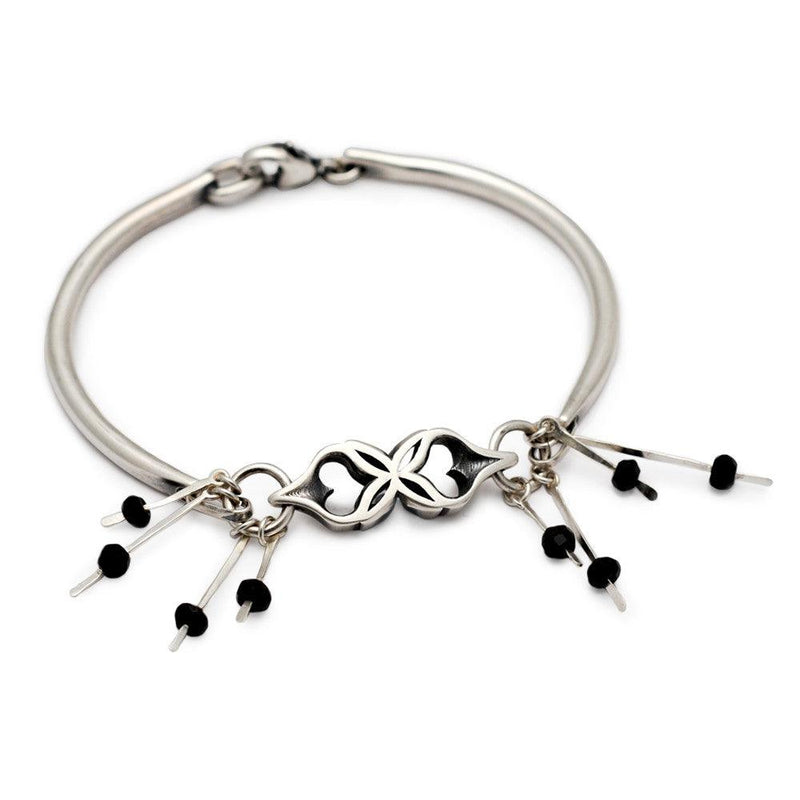 Saints & Sinners black onyx 3 part tassle bracelet 2SB43B - Annika Rutlin